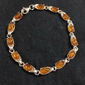 🧡Amber and Sterling Silver bracelet🧡